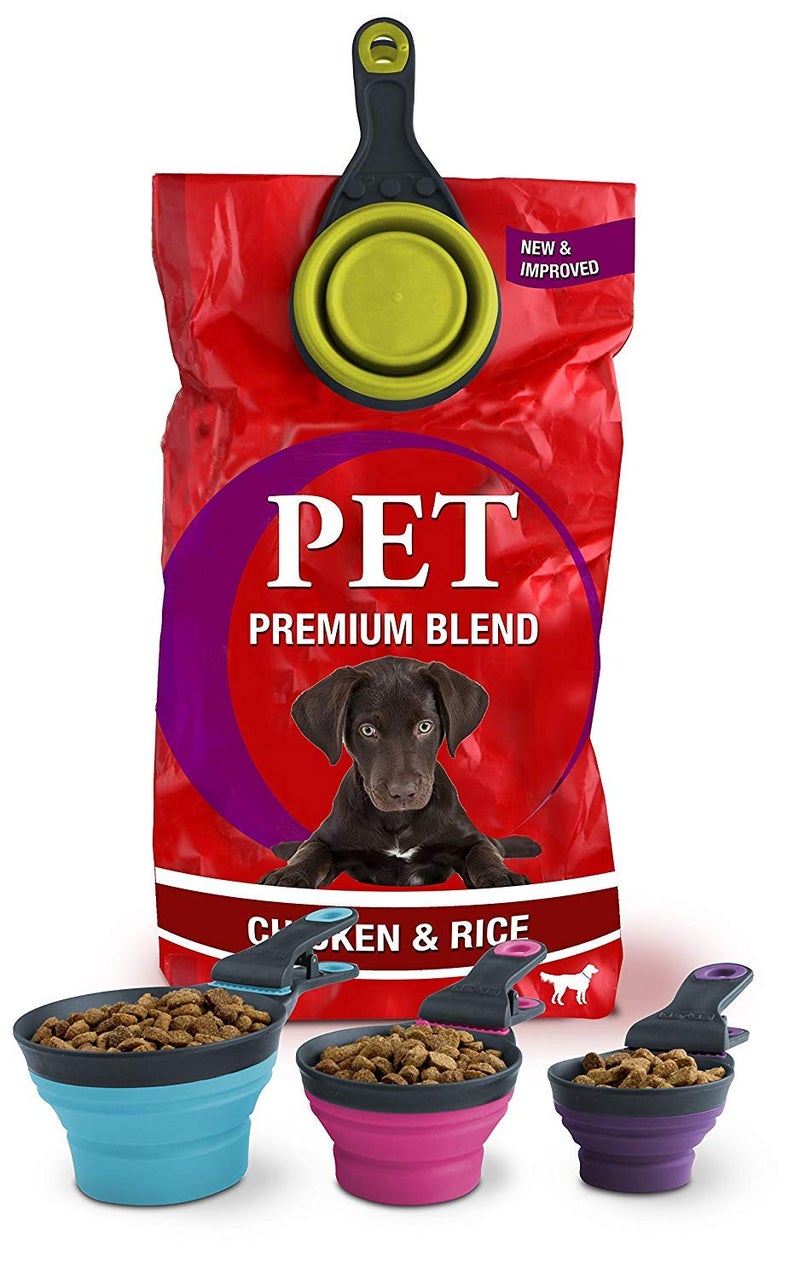 Dexas Popware for Pets Collapsible KlipScoop, 1/2 Capacity, Gray/Blue - Image 3